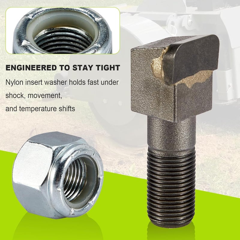 CarBole 2 Pack Stump Grinder Teeth Fit Woodland Mills SG100 Stump Grinder Tooth Parts for Cutting Tree Stub, Carbide Tips with 5/8" Nuts, 2-1/2"L x 3/4"W - Image 5